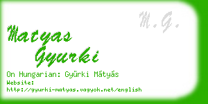 matyas gyurki business card